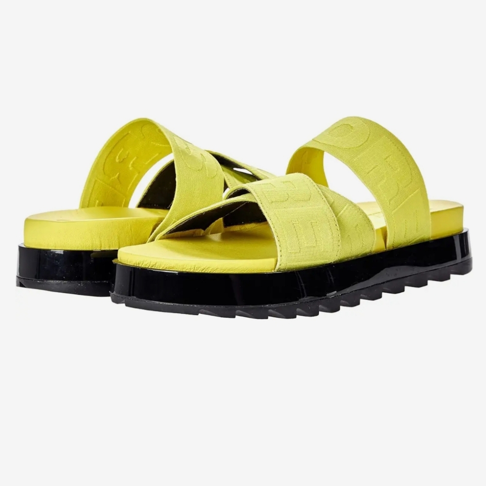 SOREL Roaming Sport Slide in Bolt Black Neon Yellow Green Size 9